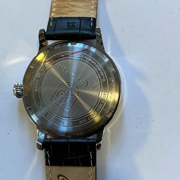 S Coifman Watch With 44mm Blsck Face & Black Leather Band - Picture 3 of 5